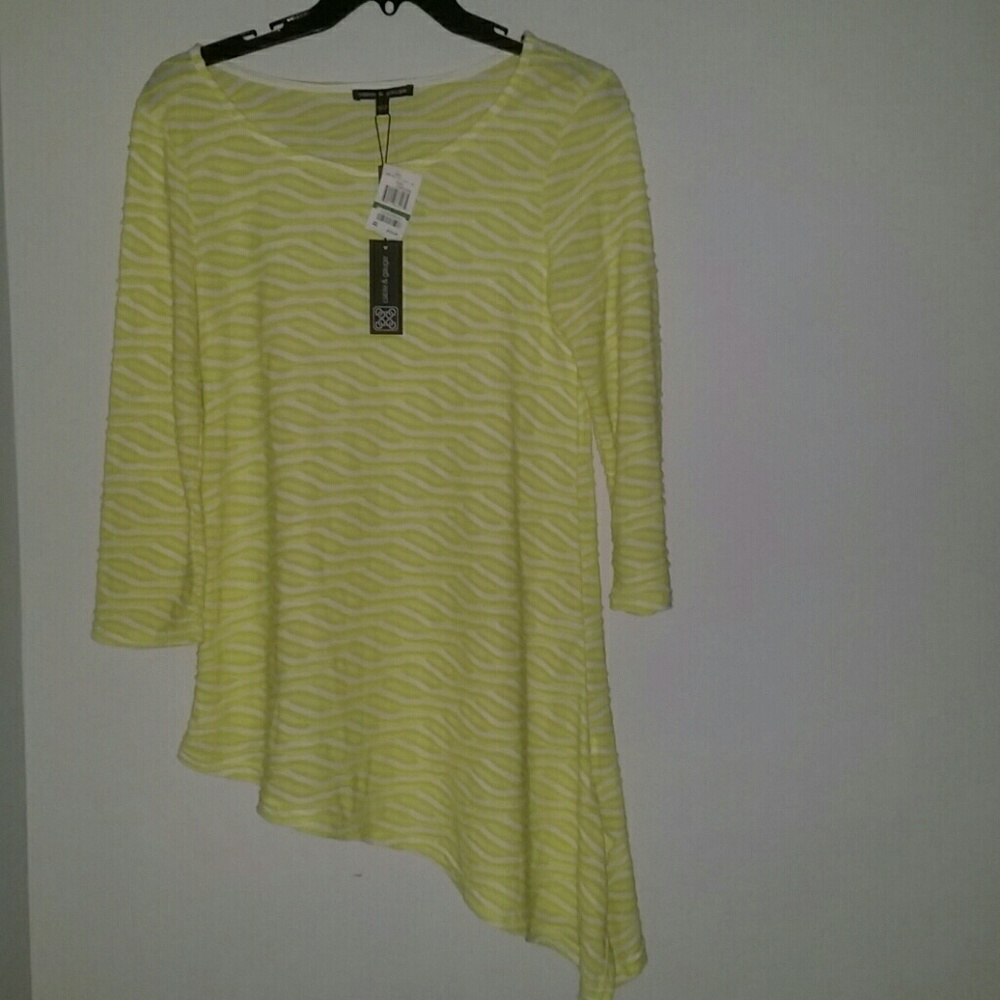Cable & Gauge Yellow Asymmetrical Tunic Large